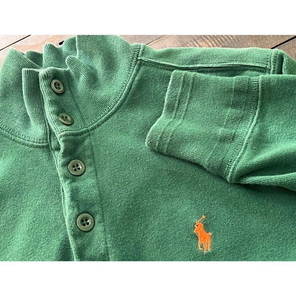 Polo Ralph Lauren Men's Mock Neck Sweater 1/4 Button Placket 100% Cotton Y2K